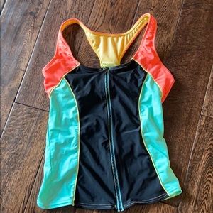 Hobie swimsuit zip top worn once